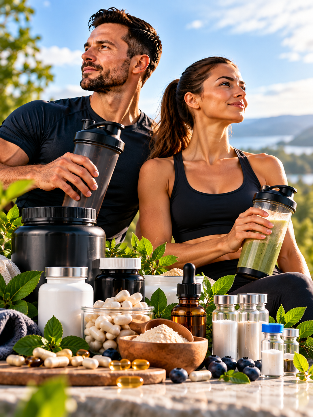 sunlit fitness supplements in nature